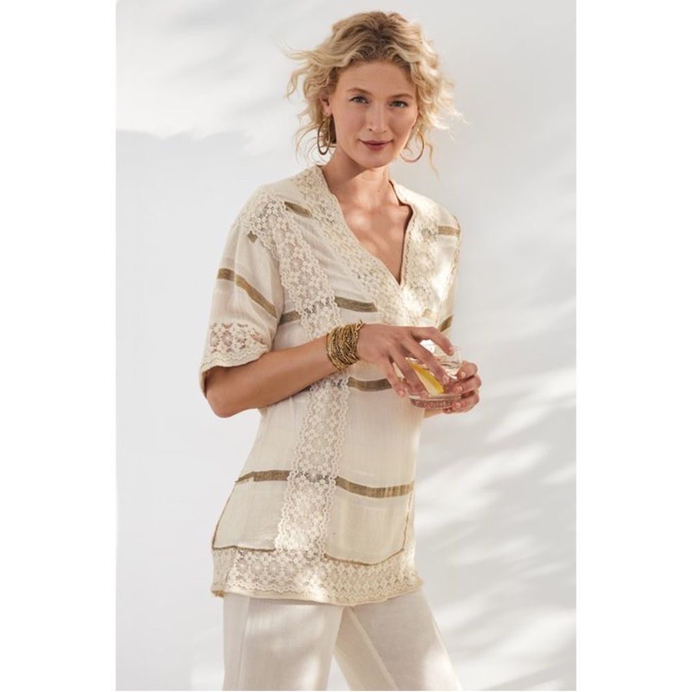 Soft Surroundings Saturday Stroll Crochet Tunic
